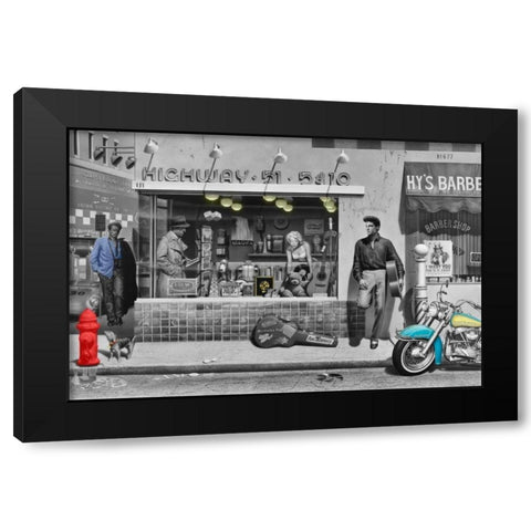 Highway Fifty One Black Modern Wood Framed Art Print by Consani, Chris