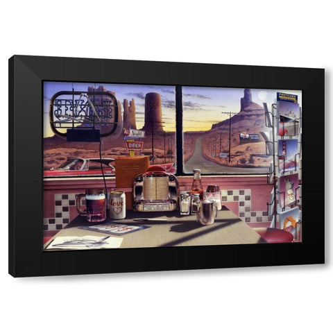 Love Diner Black Modern Wood Framed Art Print by Consani, Chris