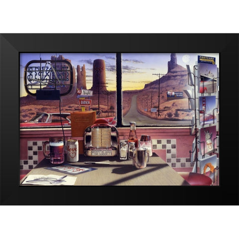 Love Diner Black Modern Wood Framed Art Print by Consani, Chris