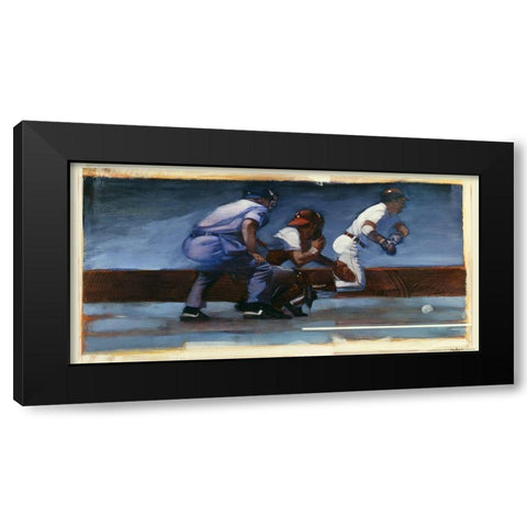 Baseball 2 Black Modern Wood Framed Art Print by Dean, Bruce