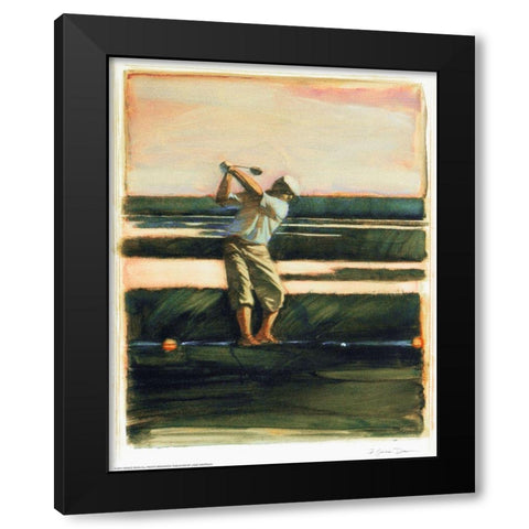 Golfer Black Modern Wood Framed Art Print by Dean, Bruce