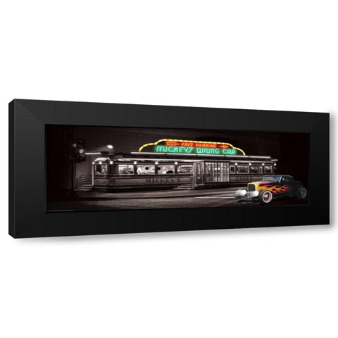 Mickeys Diner Black Modern Wood Framed Art Print by Flint, Helen