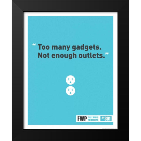 Gadgets Black Modern Wood Framed Art Print by Brando, JJ