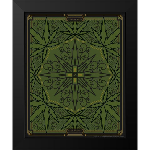 420 Green Black Modern Wood Framed Art Print by Brando, JJ