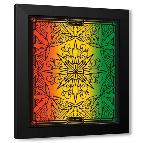 420 Rasta Black Modern Wood Framed Art Print with Double Matting by Brando, JJ