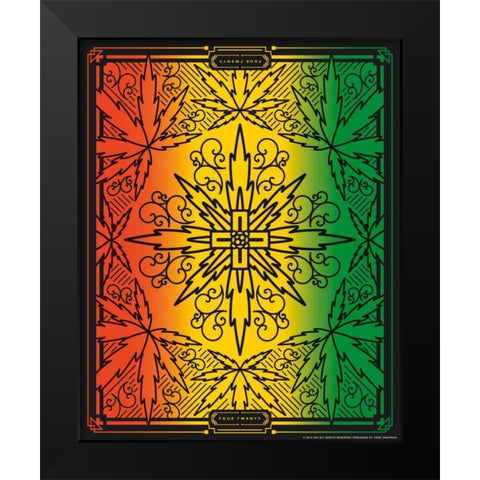 420 Rasta Black Modern Wood Framed Art Print by Brando, JJ