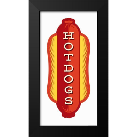 Hotdogs In White Black Modern Wood Framed Art Print by Brando, JJ