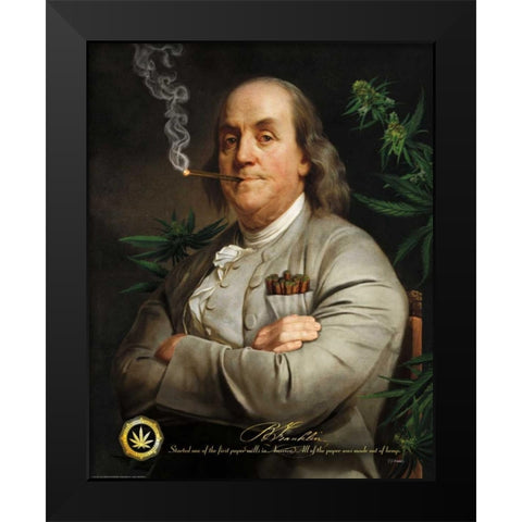 Bens Cigar Black Modern Wood Framed Art Print by Brando, JJ