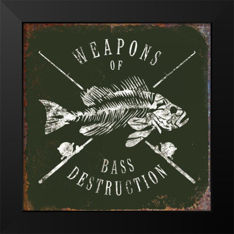 Weapons Of Bass Black Modern Wood Framed Art Print by Brando, JJ