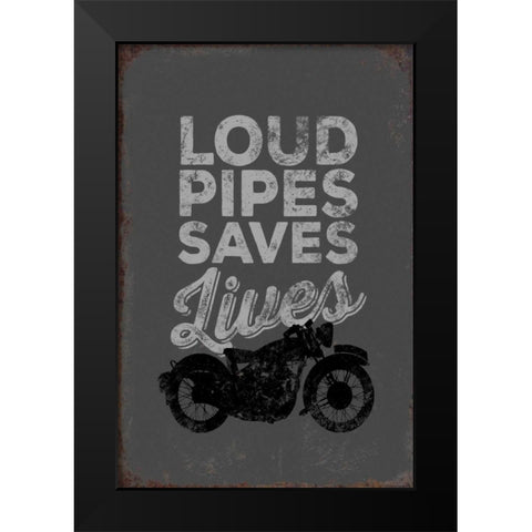 Loud Pipes Black Modern Wood Framed Art Print by Brando, JJ