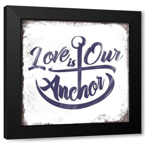 Love Anchor Black Modern Wood Framed Art Print by Brando, JJ