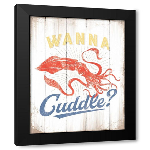 Wanna Cuddle Black Modern Wood Framed Art Print with Double Matting by Brando, JJ