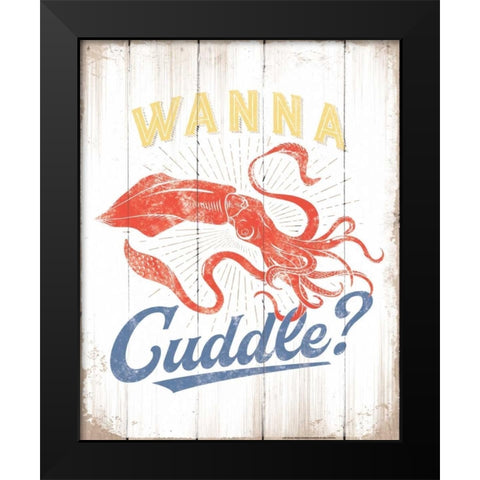 Wanna Cuddle Black Modern Wood Framed Art Print by Brando, JJ
