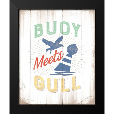 Buoy Meets Gull Black Modern Wood Framed Art Print by Brando, JJ