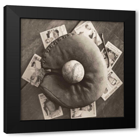 Baseball Cards Black Modern Wood Framed Art Print with Double Matting by Messer, Judy B.