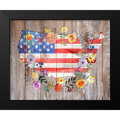 Flag 1 Black Modern Wood Framed Art Print by Nobleworks, Inc.