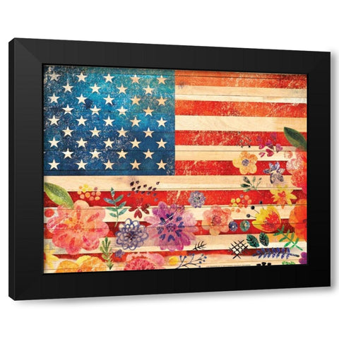 Flag 5 Black Modern Wood Framed Art Print with Double Matting by Nobleworks, Inc.
