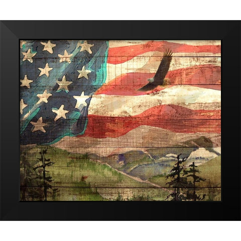 Flag 7 Black Modern Wood Framed Art Print by Nobleworks, Inc.
