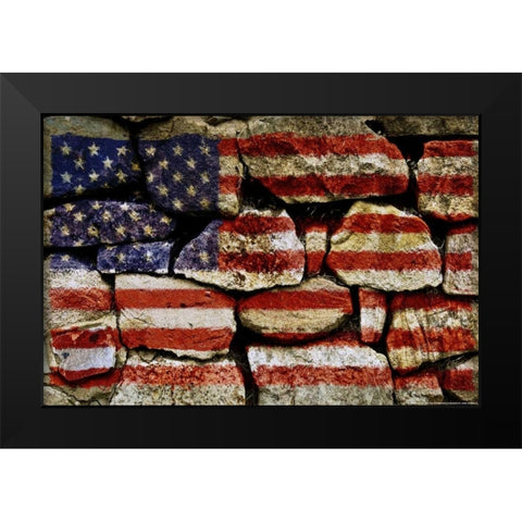 Flag 11 Black Modern Wood Framed Art Print by Nobleworks, Inc.