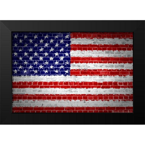 Flag 15 Black Modern Wood Framed Art Print by Nobleworks, Inc.
