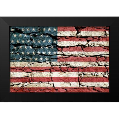Flag 16 Black Modern Wood Framed Art Print by Nobleworks, Inc.