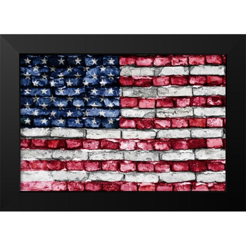Flag 17 Black Modern Wood Framed Art Print by Nobleworks, Inc.