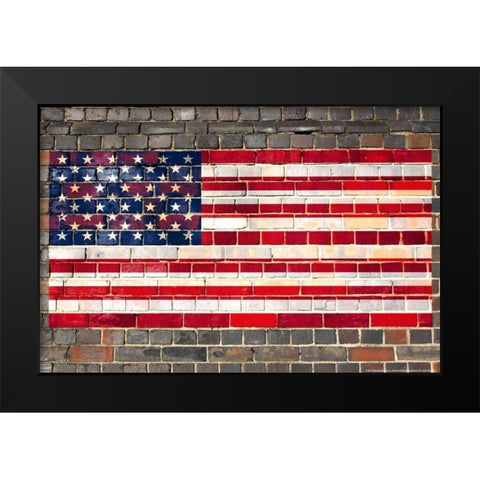 Flag 19 Black Modern Wood Framed Art Print by Nobleworks, Inc.