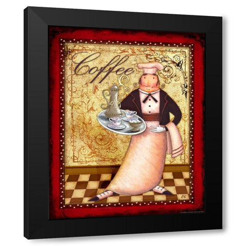 Chef 1 Coffee Black Modern Wood Framed Art Print by Eisner, Viv