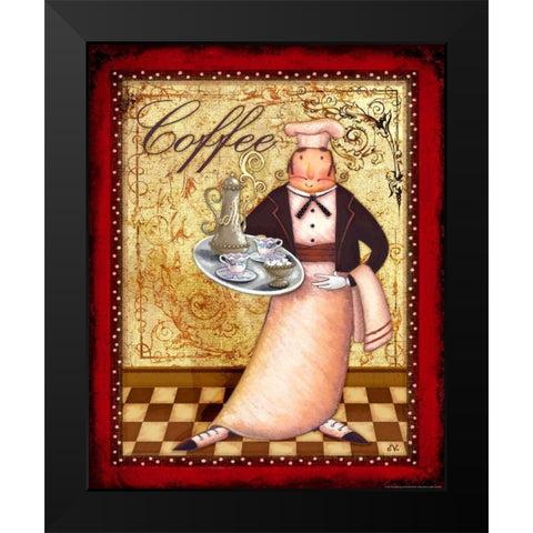 Chef 1 Coffee Black Modern Wood Framed Art Print by Eisner, Viv