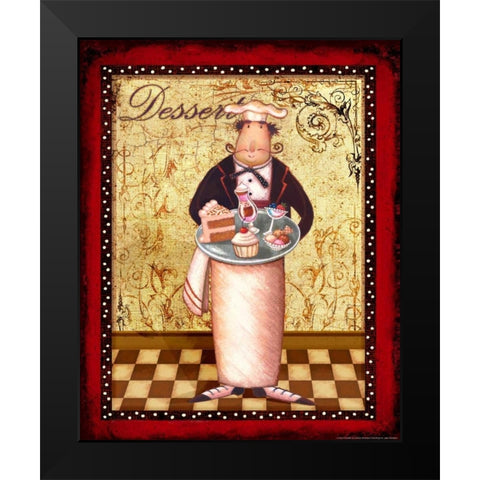 Chef 2 Dessert Black Modern Wood Framed Art Print by Eisner, Viv