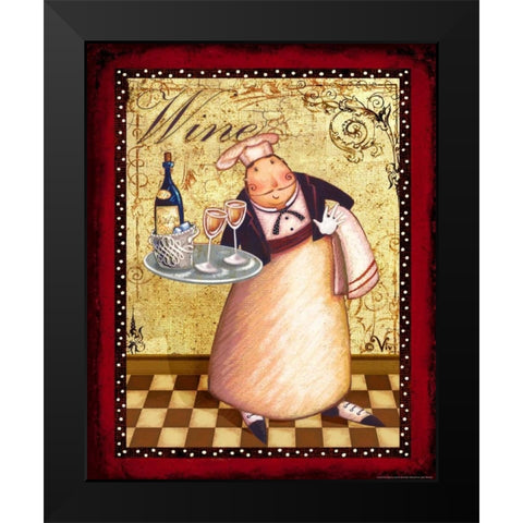 Chef 4 Wine Black Modern Wood Framed Art Print by Eisner, Viv
