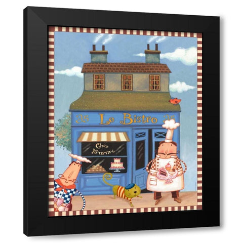 Chef 5 Chez Bistro Black Modern Wood Framed Art Print by Eisner, Viv