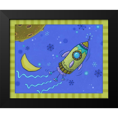 Spaceship Black Modern Wood Framed Art Print by Eisner, Viv