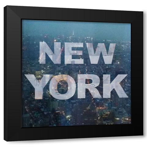 New York Collage 2 Black Modern Wood Framed Art Print with Double Matting by Holzner, Renate