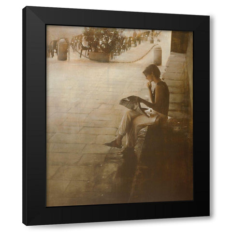 IN PIAZZA VECCIA Black Modern Wood Framed Art Print with Double Matting by Sgarbossa, Antonio