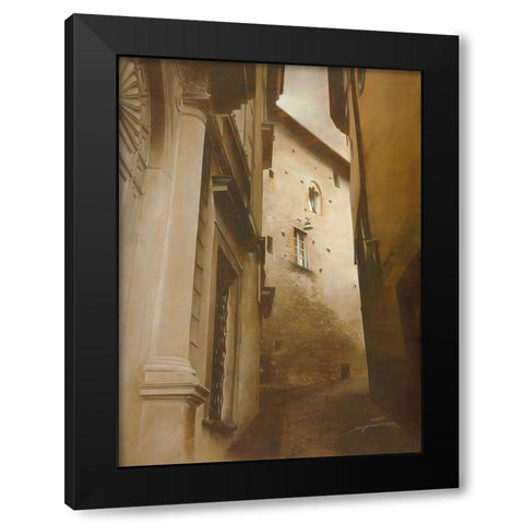 SCORCIO BERGAMO Black Modern Wood Framed Art Print with Double Matting by Sgarbossa, Antonio