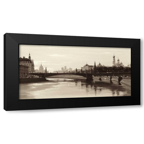 Bolshoy Moskworetsky Bridge Black Modern Wood Framed Art Print with Double Matting by Ryazanov