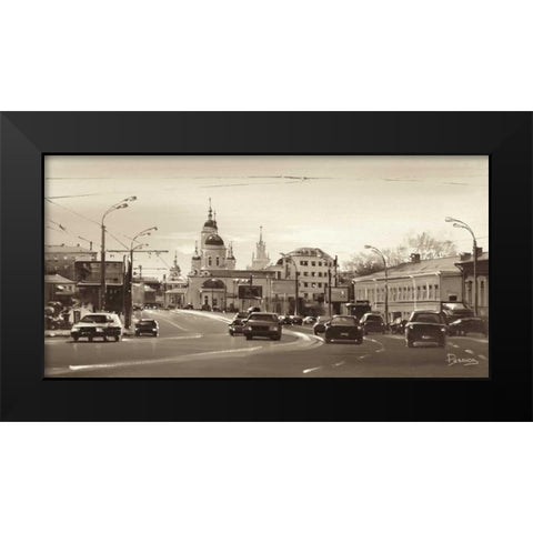Sergy Radonezhsky Street Black Modern Wood Framed Art Print by Ryazanov