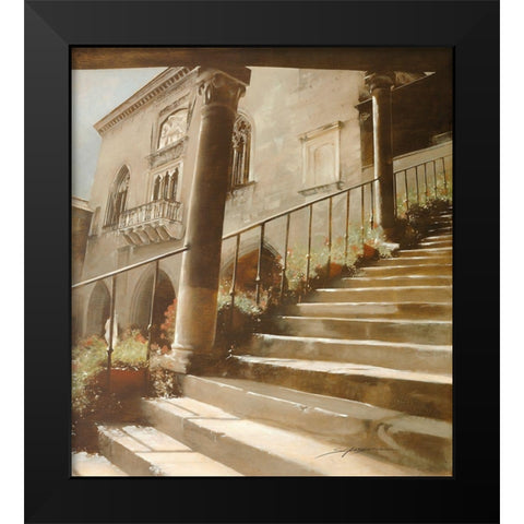 DE FRONTE PIAZZA VECCIA Black Modern Wood Framed Art Print by Sgarbossa, Antonio