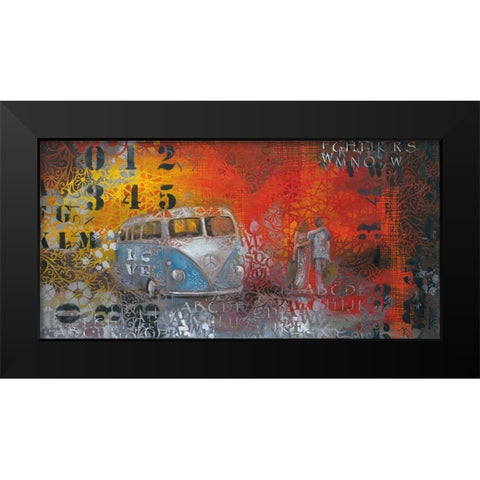 POP BULLY Black Modern Wood Framed Art Print by Mizo