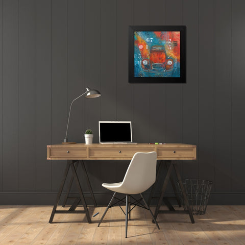 POP 2CV Black Modern Wood Framed Art Print by Mizo