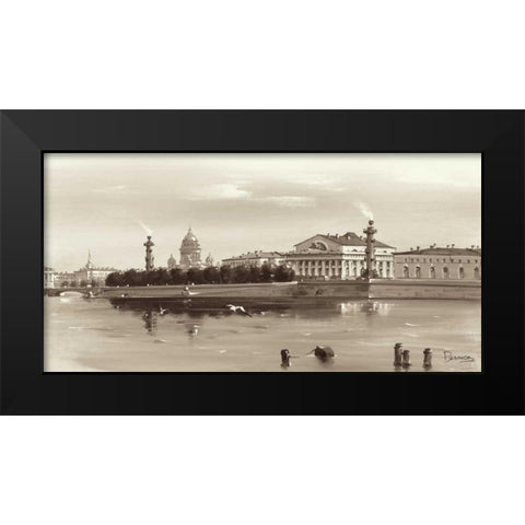 Strelka, Tip Of Wassili Island Black Modern Wood Framed Art Print by Ryazanov
