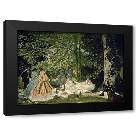 Luncheon on the Grass, 1865-66 Black Modern Wood Framed Art Print with Double Matting by Monet, Claude