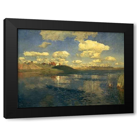 Lake Russia, 1900 Black Modern Wood Framed Art Print with Double Matting by Levitan, Isaac