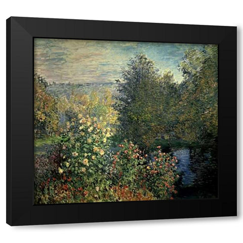 Quiet Corner in the Garden of Montgeron Black Modern Wood Framed Art Print with Double Matting by Monet, Claude