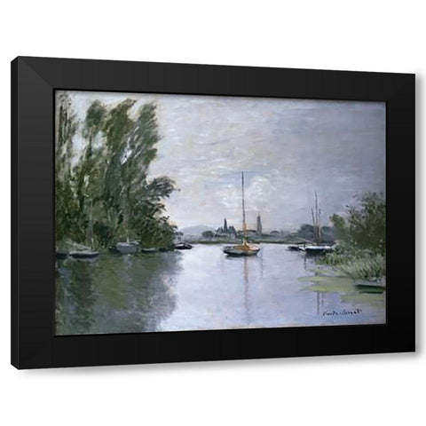 Argenteuil Black Modern Wood Framed Art Print with Double Matting by Monet, Claude