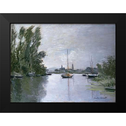 Argenteuil Black Modern Wood Framed Art Print by Monet, Claude