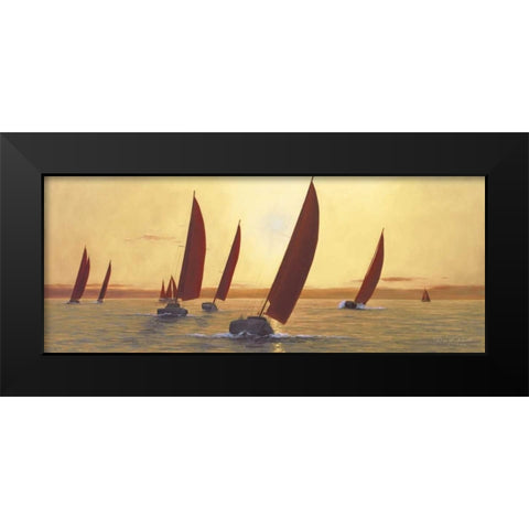 Sailing Sailing Black Modern Wood Framed Art Print by Romanello, Diane