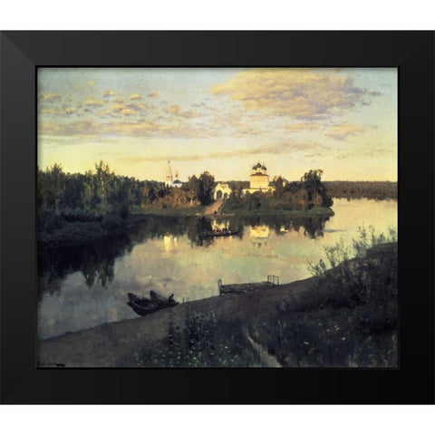 Evening Bells, 1892 Black Modern Wood Framed Art Print by Levitan, Isaac