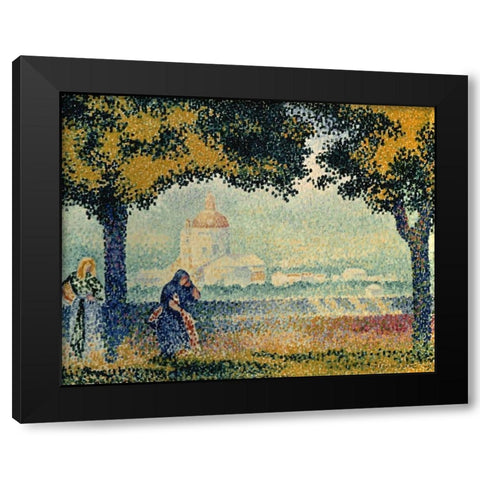 The Church of Santa Maria degli Angely near Assisi Black Modern Wood Framed Art Print with Double Matting by Cross, Henri Edmond